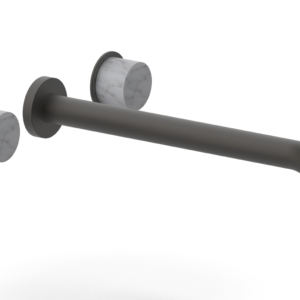 Phylrich Basic II 12″  Wall Lavatory Set – White Marble Handles 230-13-12 – Oil Rubbed Bronze