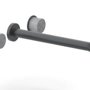 Phylrich Basic II 12″  Wall Lavatory Set – White Marble Handles 230-13-12 – Gun Metal