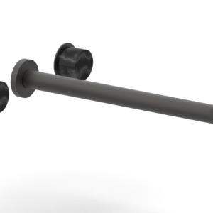 Phylrich Basic II 14″  Wall Lavatory Set – Black Marble Handles 230-13-14 – Oil Rubbed Bronze