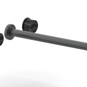 Phylrich Basic II 14″  Wall Lavatory Set – Black Marble Handles 230-13-14 – Gun Metal