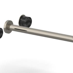Phylrich Basic II 14″  Wall Lavatory Set – Black Marble Handles 230-13-14 – Polished Nickel
