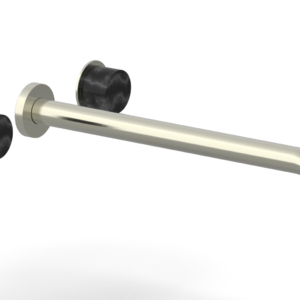 Phylrich Basic II 14″  Wall Lavatory Set – Black Marble Handles 230-13-14 – Satin Nickel