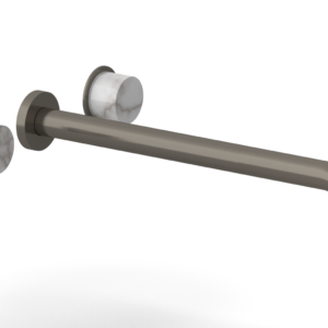 Phylrich Basic II 14″  Wall Lavatory Set – White Marble Handles 230-13-14 – Pewter