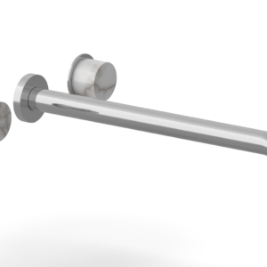 Phylrich Basic II 14″  Wall Lavatory Set – White Marble Handles 230-13-14 – Polished Chrome