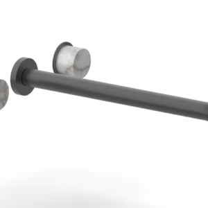 Phylrich Basic II 14″  Wall Lavatory Set – White Marble Handles 230-13-14 – Gun Metal