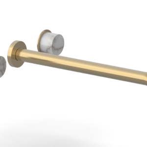 Phylrich Basic II 14″  Wall Lavatory Set – White Marble Handles 230-13-14 – Satin Brass