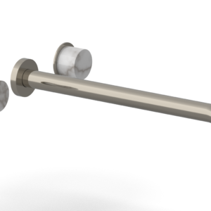Phylrich Basic II 14″  Wall Lavatory Set – White Marble Handles 230-13-14 – Polished Nickel