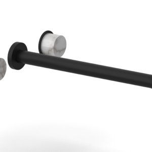 Phylrich Basic II 14″  Wall Lavatory Set – White Marble Handles 230-13-14 – Matte Black