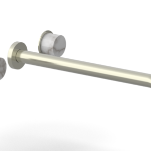 Phylrich Basic II 14″  Wall Lavatory Set – White Marble Handles 230-13-14 – Satin Nickel