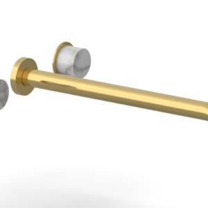 Phylrich Basic II 14″  Wall Lavatory Set – White Marble Handles 230-13-14 – Polished Gold