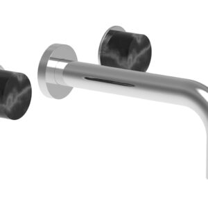 Phylrich BASIC II Wall Lavatory Set – Black Marble 230-13 – Polished Chrome