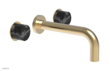 Phylrich BASIC II Wall Lavatory Set - Black Marble 230-13 - Satin Brass