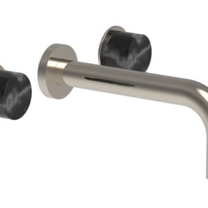 Phylrich BASIC II Wall Lavatory Set – Black Marble 230-13 – Polished Nickel
