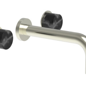 Phylrich BASIC II Wall Lavatory Set – Black Marble 230-13 – Satin Nickel