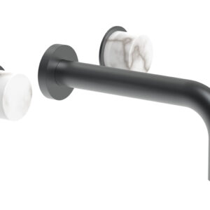 Phylrich BASIC II Wall Lavatory Set – White Marble 230-13 – Gun Metal