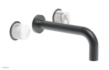 Phylrich BASIC II Wall Lavatory Set - White Marble 230-13 - Gun Metal