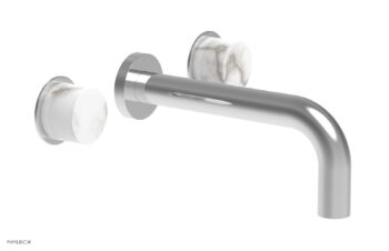Phylrich BASIC II Wall Lavatory Set - White Marble 230-13 - Polished Chrome