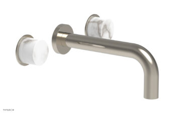 Phylrich BASIC II Wall Lavatory Set - White Marble 230-13 - Polished Nickel