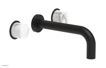 Phylrich BASIC II Wall Lavatory Set - White Marble 230-13 - Matte Black