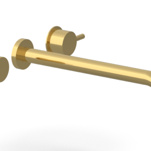 Phylrich Basic II 12″  Wall Lavatory Set – Lever Handles 230-14-12 – Polished Gold