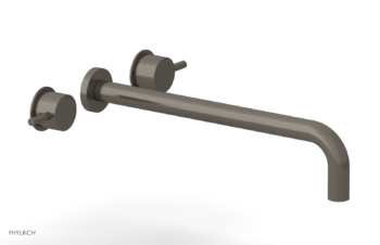 Phylrich Basic II 14"  Wall Lavatory Set - Lever Handles 230-14-14 - Pewter