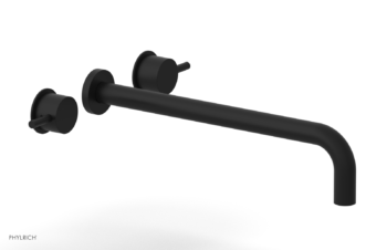 Phylrich Basic II 14"  Wall Lavatory Set - Lever Handles 230-14-14 - Matte Black