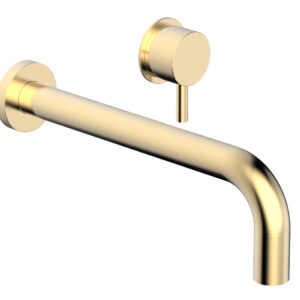 Phylrich Basic II 10″ Single Handle Wall Lavatory Set – Lever Handle 230-15-10 – Satin Brass