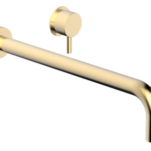 Phylrich Basic II 14″ Single Handle Wall Lavatory Set – Lever Handle 230-15-14 – Satin Brass