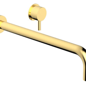 Phylrich Basic II 14″ Single Handle Wall Lavatory Set – Lever Handle 230-15-14 – Polished Gold