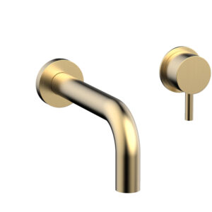 Phylrich Basic II Single Handle Wall Lavatory Set – Lever Handle 230-15 – Satin Brass