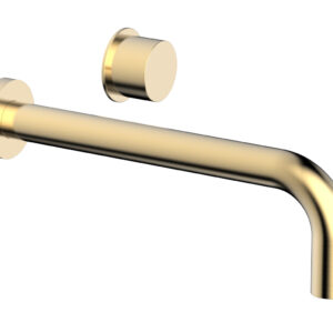 Phylrich Basic II 10″ Single Handle Wall Lavatory Set – Smooth Handle 230-16-10 – Satin Brass