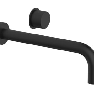 Phylrich Basic II 10″ Single Handle Wall Lavatory Set – Smooth Handle 230-16-10 – Matte Black