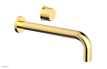 Phylrich Basic II 10" Single Handle Wall Lavatory Set - Smooth Handle 230-16-10 - Polished Gold