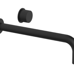 Phylrich Basic II 12″ Single Handle Wall Lavatory Set – Smooth Handle 230-16-12 – Matte Black