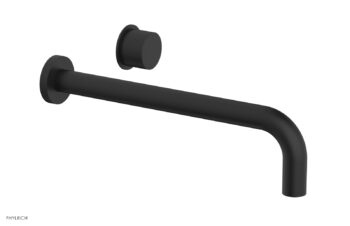 Phylrich Basic II 12" Single Handle Wall Lavatory Set - Smooth Handle 230-16-12 - Matte Black
