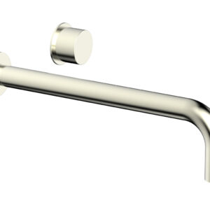Phylrich Basic II 12″ Single Handle Wall Lavatory Set – Smooth Handle 230-16-12 – Satin Nickel