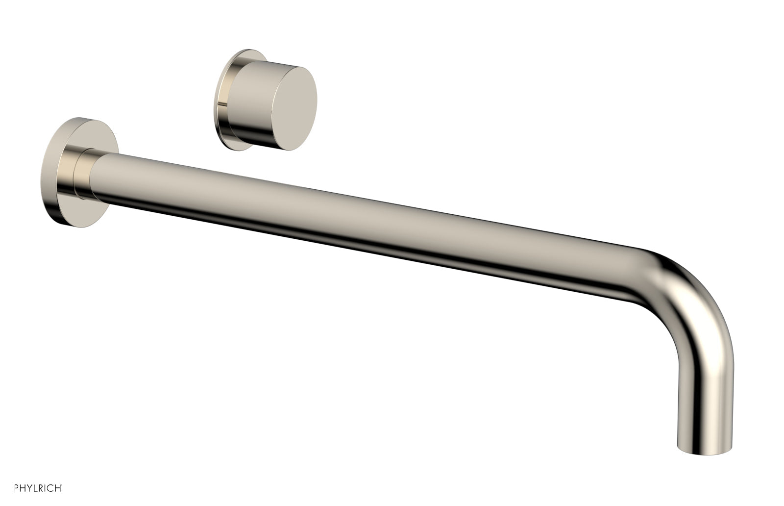 Phylrich Basic II 14" Single Handle Wall Lavatory Set - Smooth Handle 230-16-14 - Polished Nickel