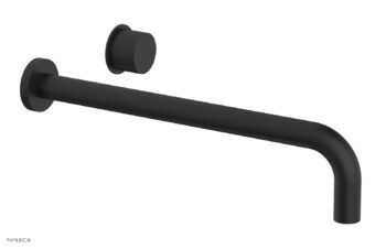 Phylrich Basic II 14" Single Handle Wall Lavatory Set - Smooth Handle 230-16-14 - Matte Black