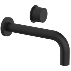 Phylrich Basic II Single Handle Wall Lavatory Set – Smooth Handle 230-16 – Matte Black