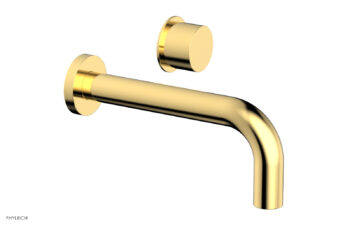 Phylrich Basic II Single Handle Wall Lavatory Set - Smooth Handle 230-16 - Polished Gold