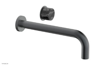 Phylrich Basic II 10" Single Handle Wall Lavatory Set - Black Marble Handle 230-17-10 - Gun Metal