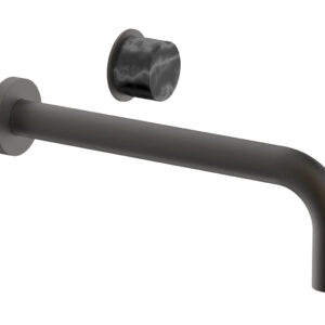 Phylrich Basic II 10″ Single Handle Wall Lavatory Set – Black Marble Handle 230-17-10 – Oil Rubbed Bronze