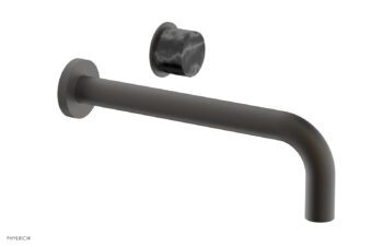 Phylrich Basic II 10" Single Handle Wall Lavatory Set - Black Marble Handle 230-17-10 - Oil Rubbed Bronze