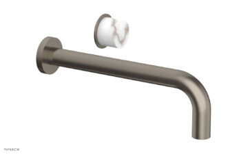 Phylrich Basic II 10" Single Handle Wall Lavatory Set - White Marble Handle 230-17-10 - Pewter