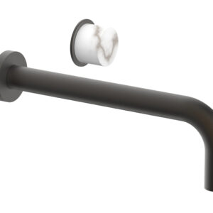 Phylrich Basic II 10″ Single Handle Wall Lavatory Set – White Marble Handle 230-17-10 – Oil Rubbed Bronze