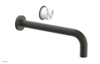 Phylrich Basic II 10" Single Handle Wall Lavatory Set - White Marble Handle 230-17-10 - Oil Rubbed Bronze
