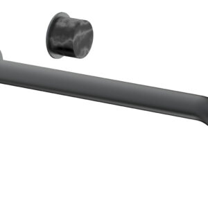 Phylrich Basic II 12″ Single Handle Wall Lavatory Set – Black Marble Handle 230-17-12 – Gun Metal
