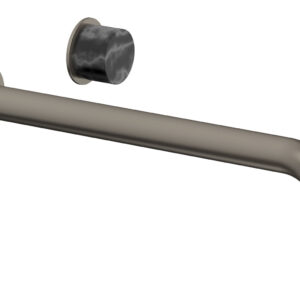 Phylrich Basic II 12″ Single Handle Wall Lavatory Set – Black Marble Handle 230-17-12 – Pewter