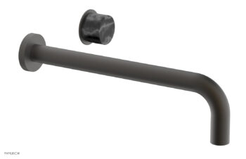 Phylrich Basic II 12" Single Handle Wall Lavatory Set - Black Marble Handle 230-17-12 - Oil Rubbed Bronze
