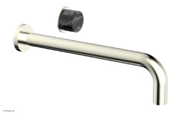 Phylrich Basic II 12" Single Handle Wall Lavatory Set - Black Marble Handle 230-17-12 - Satin Nickel